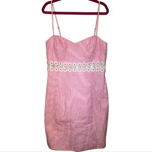 Lily Pulitzer Sheena Seersucker Flower Cutout Dress